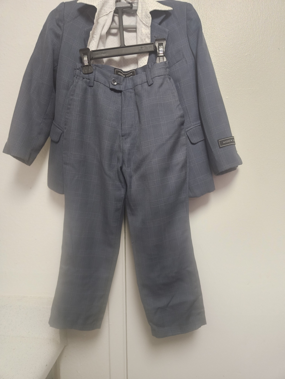 Kids Blue Plaid Dress Pants - Unbranded
